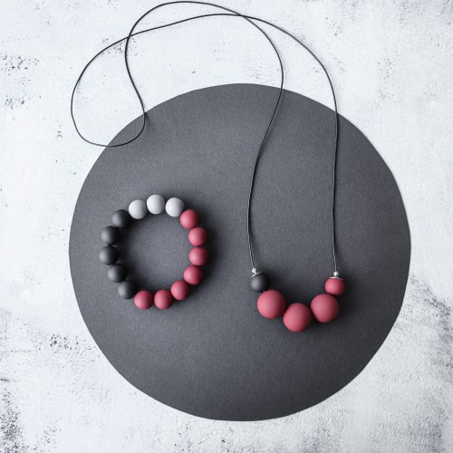 012 | Dark Cherry Necklace and Bracelet