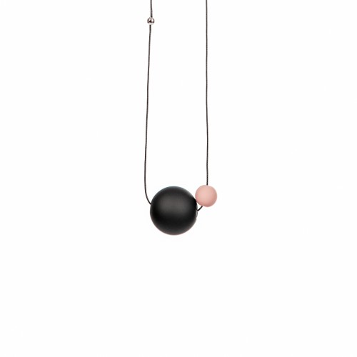 044 | Black Necklace with Little Pink  